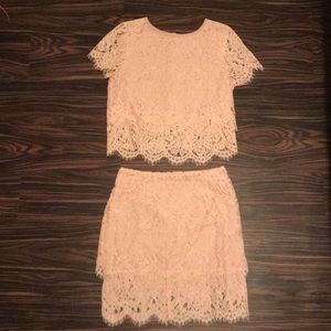 LuLu’s Blush Lace Two Piece Dress